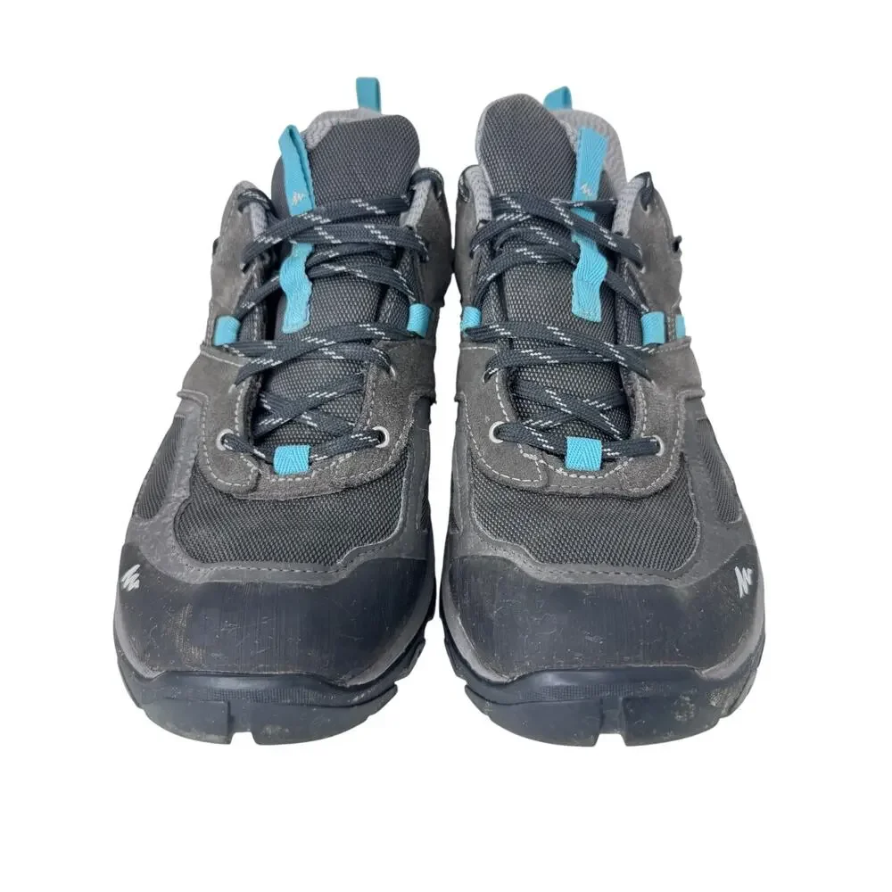 Quechua Decathlon MH100 Hiking Shoes Waterproof 8397090 Blue Grey Womens Size 9